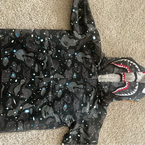 Bape Black Shark Camo Zip WGM Hoodie